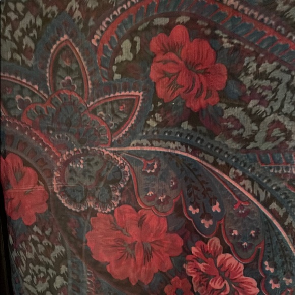 Floral Sheer Robe - Black and Red - Picture 8 of 12